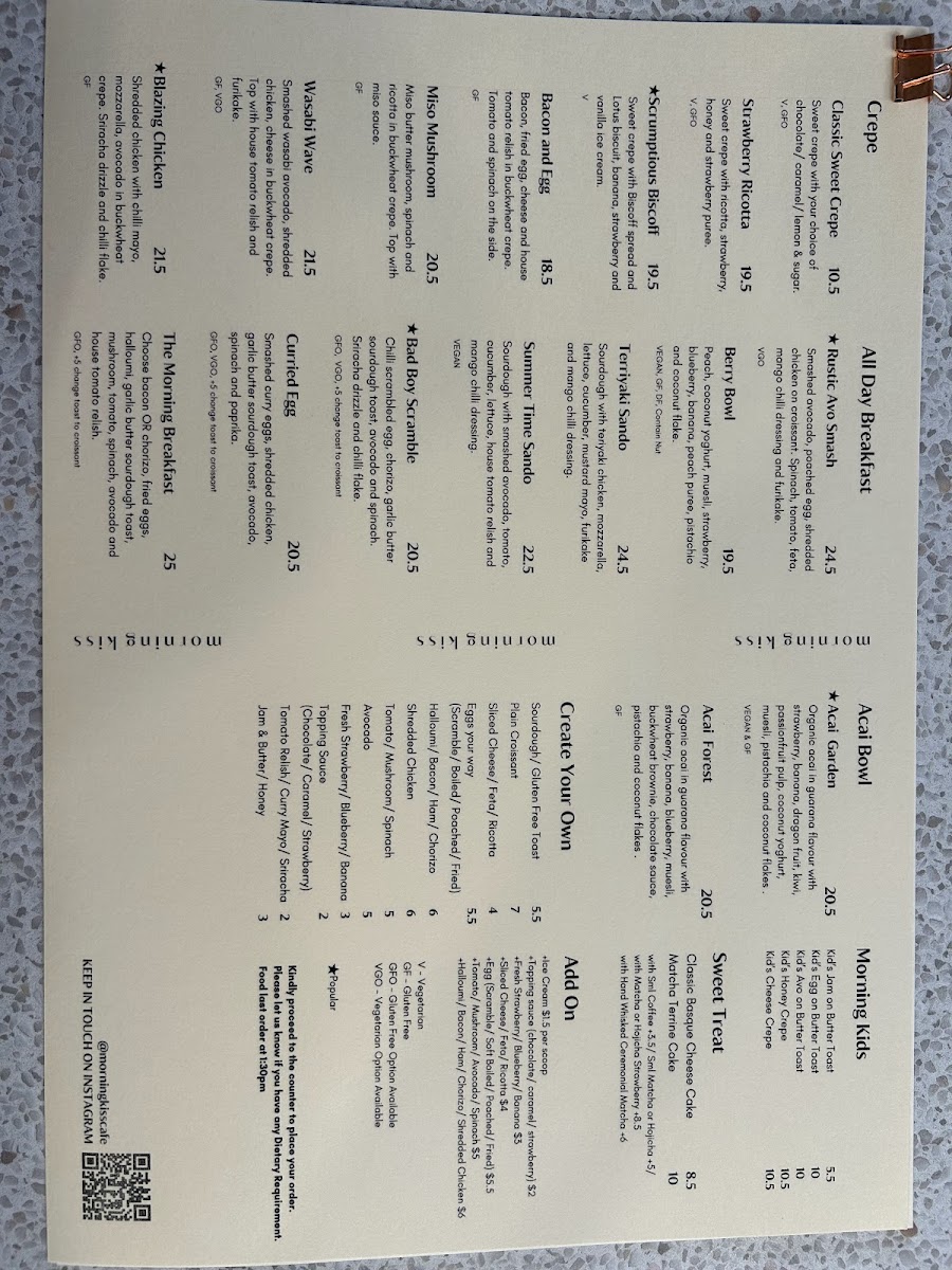 Morning Kiss Menu 4