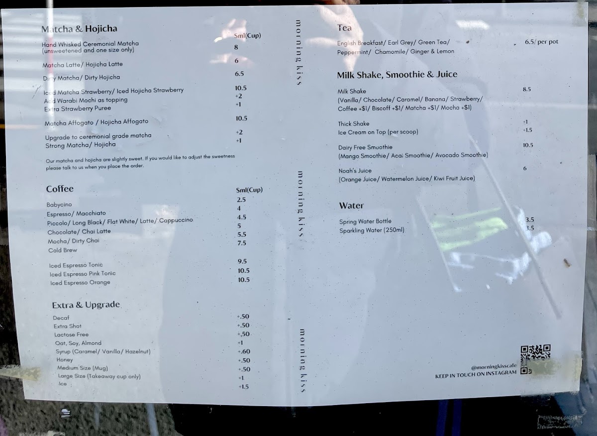 Morning Kiss Menu 8