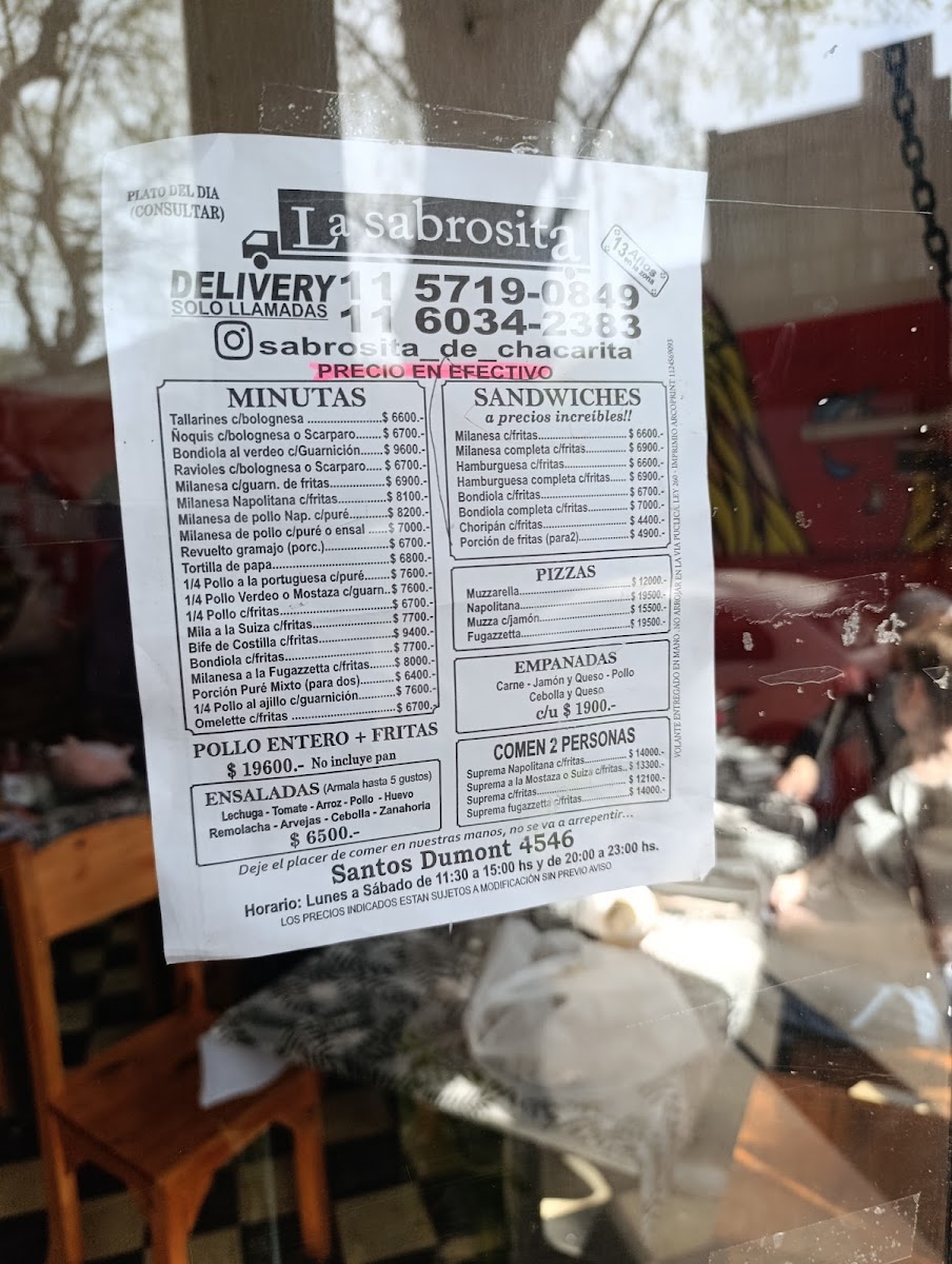 La Sabrosita (rotiseria) Chacarita Menu 1