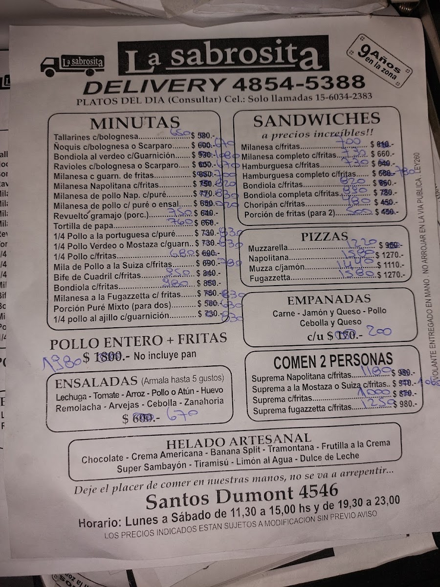 La Sabrosita (rotiseria) Chacarita Menu 2