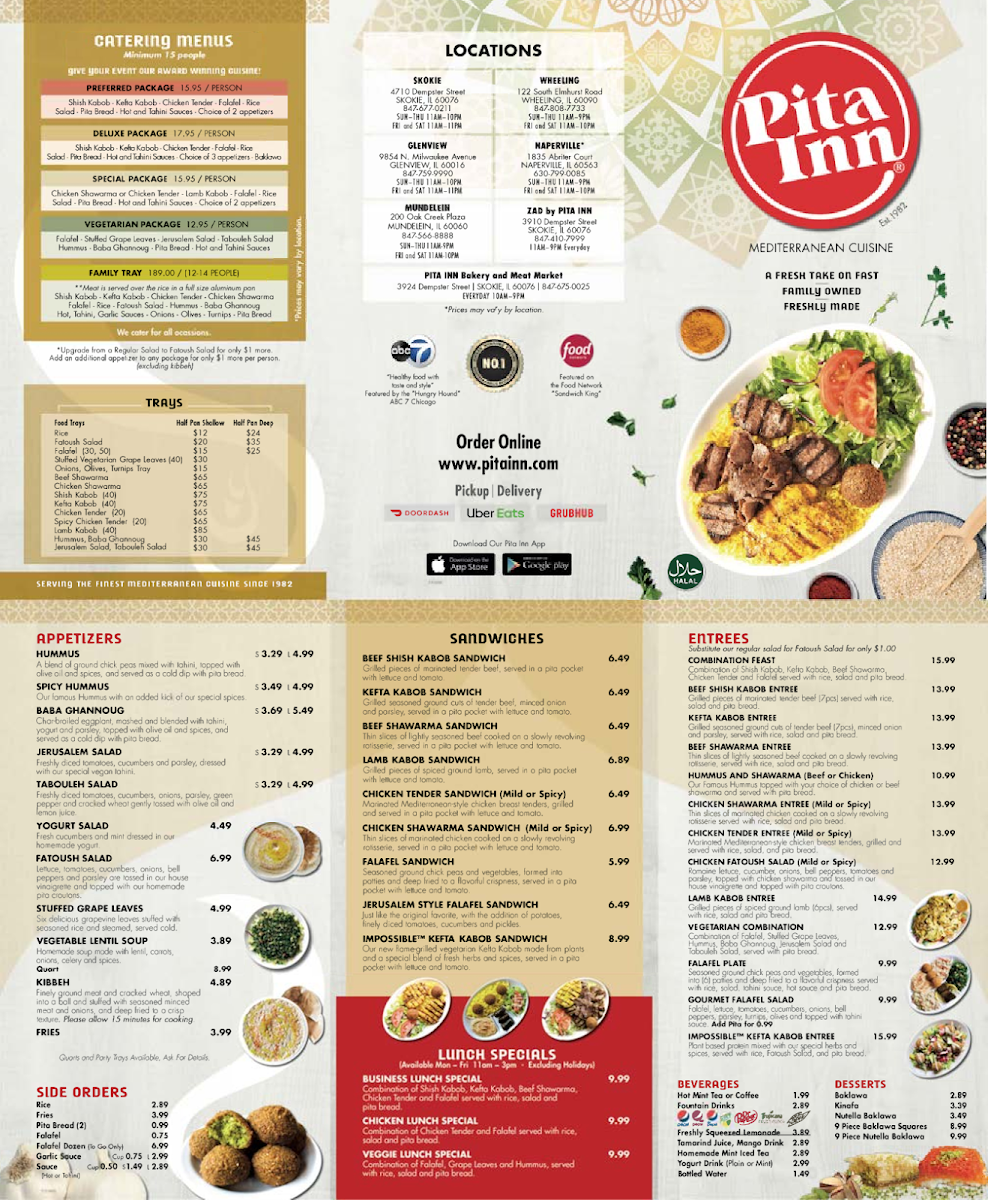 Pita Inn Menu 1