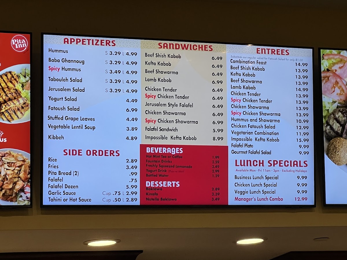 Pita Inn Menu 3