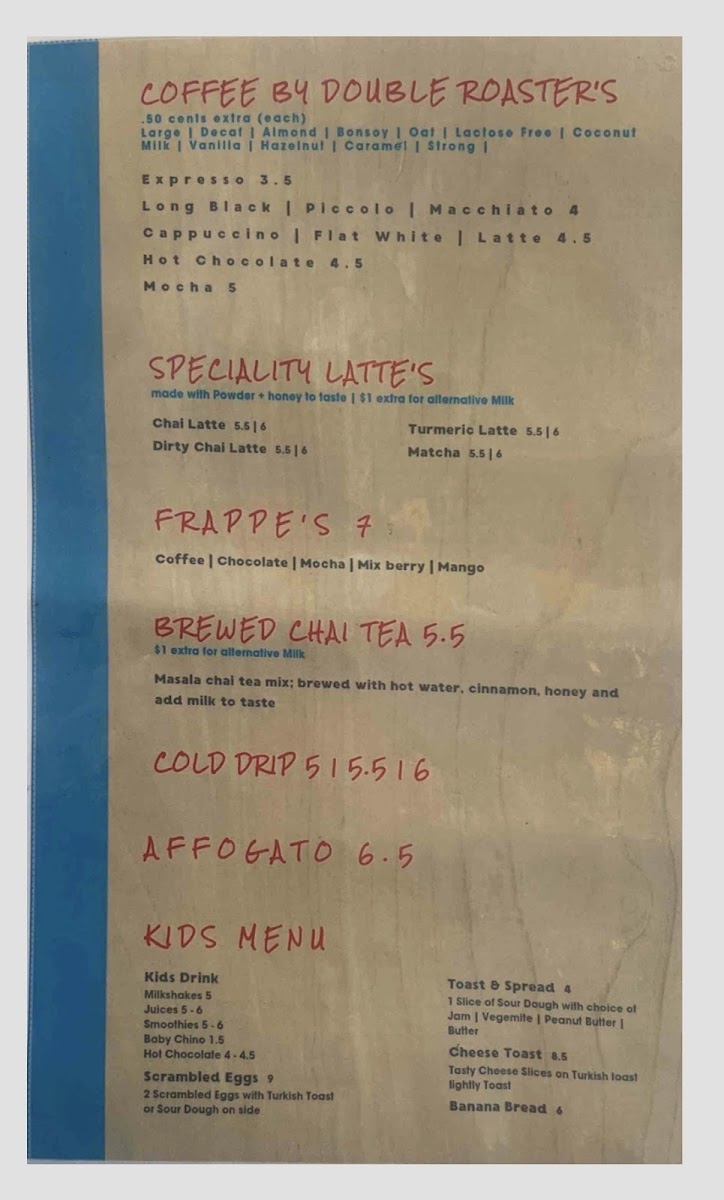 Madame Frou Frou Menu 5