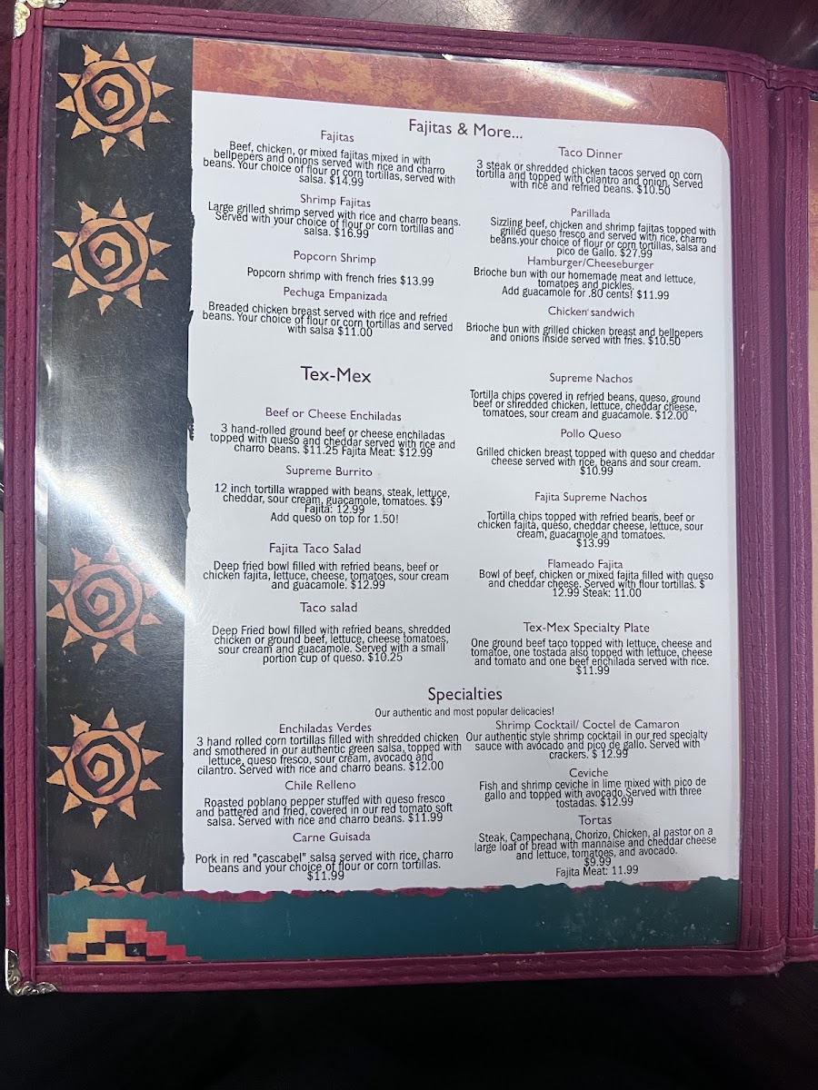 Las Cazuelas Menu 2