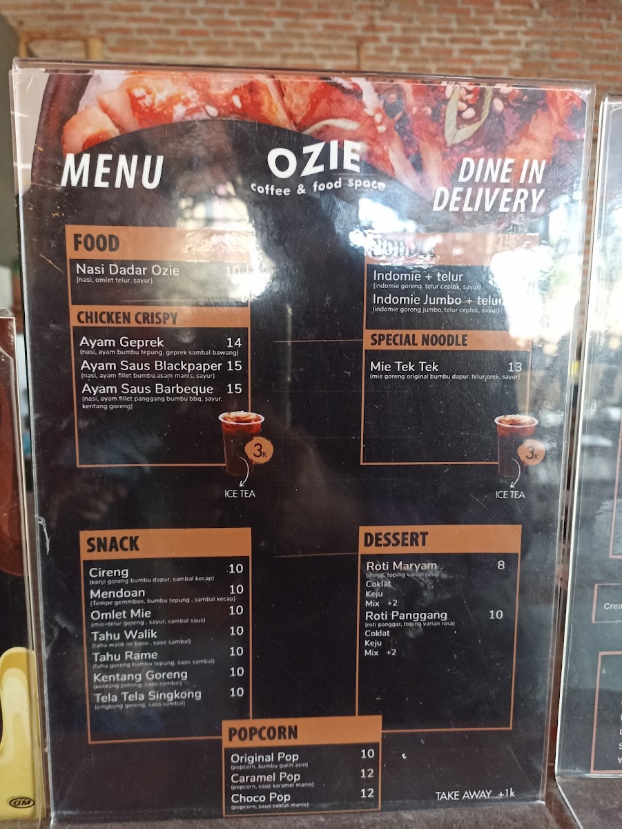 Ozie Cafe Menu 2