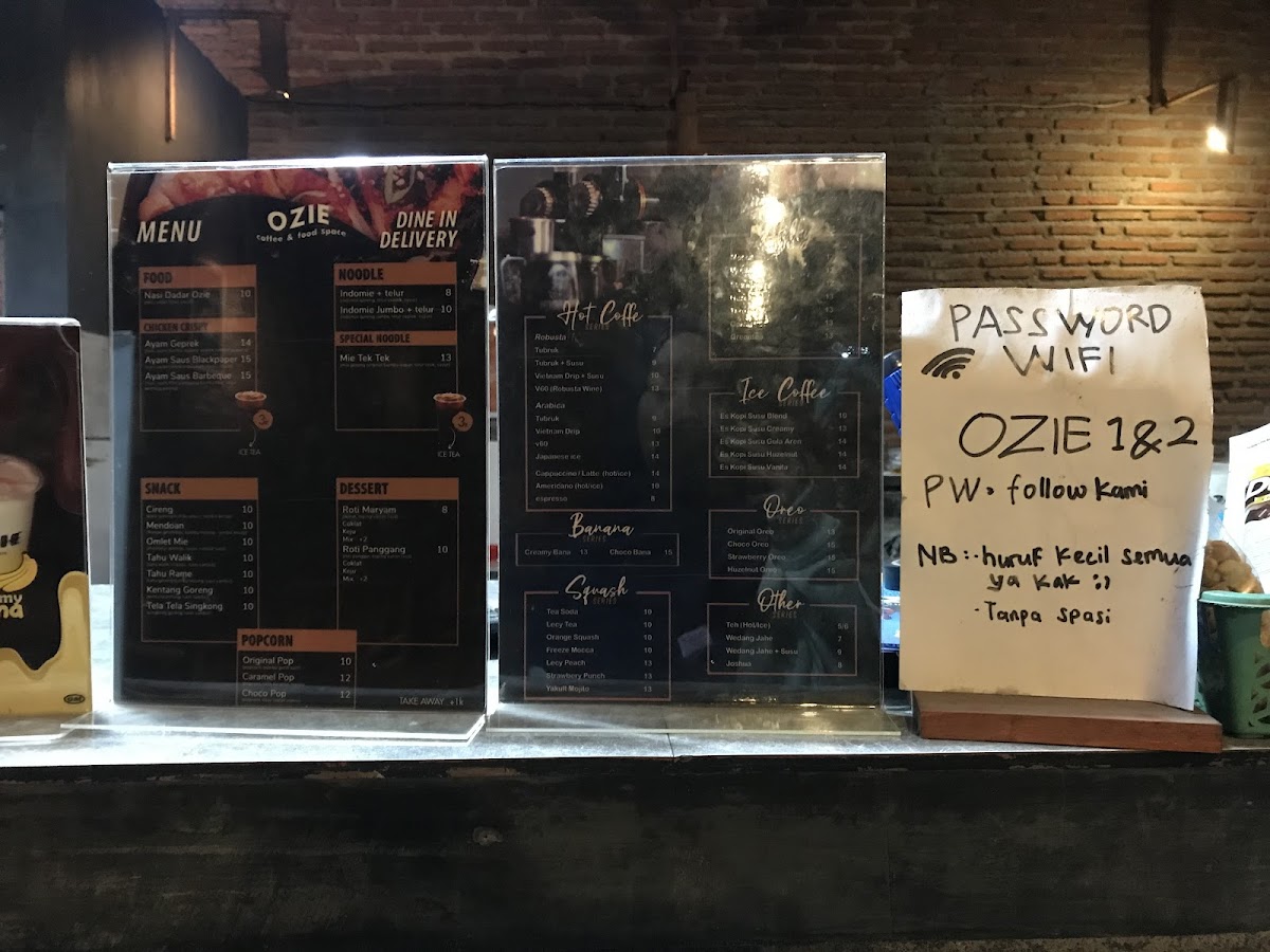 Ozie Cafe Menu 3