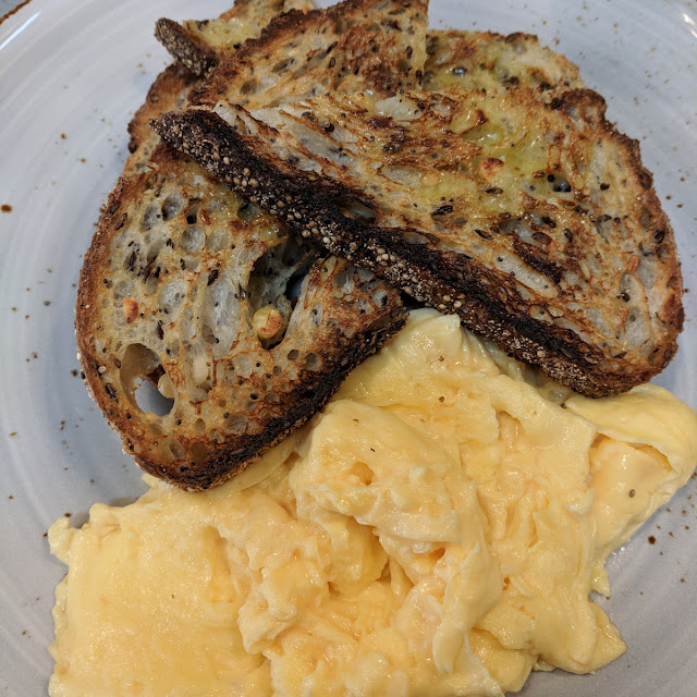 Scrambled Eggs on Sourdough Toast