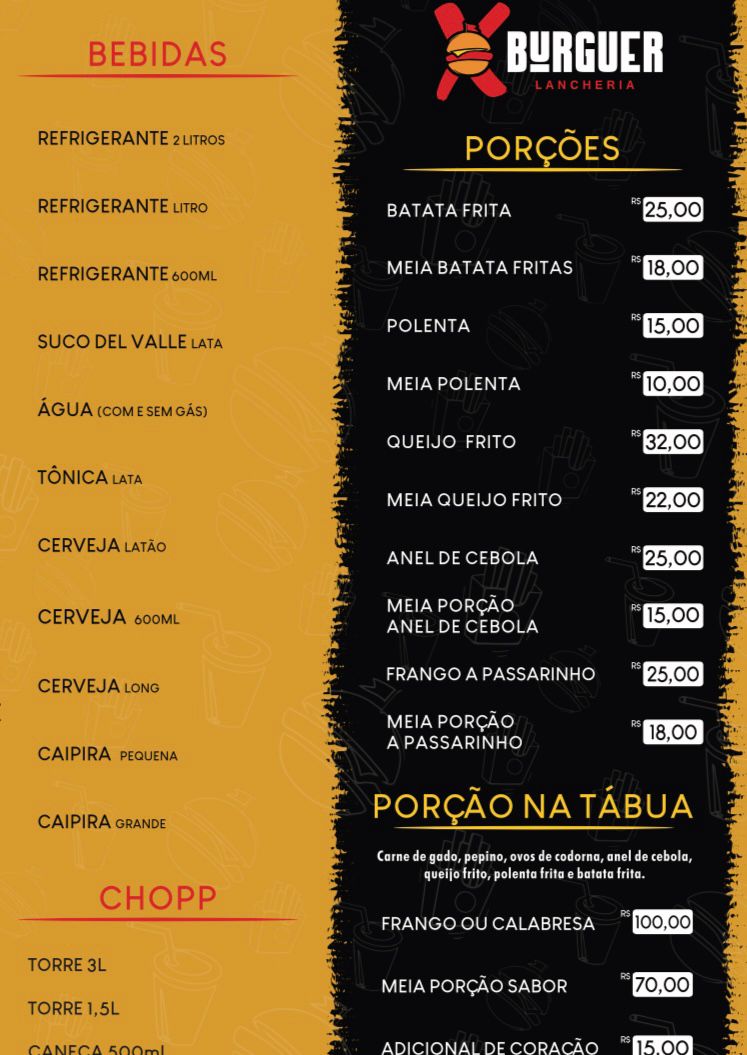 X Burguer Menu 2