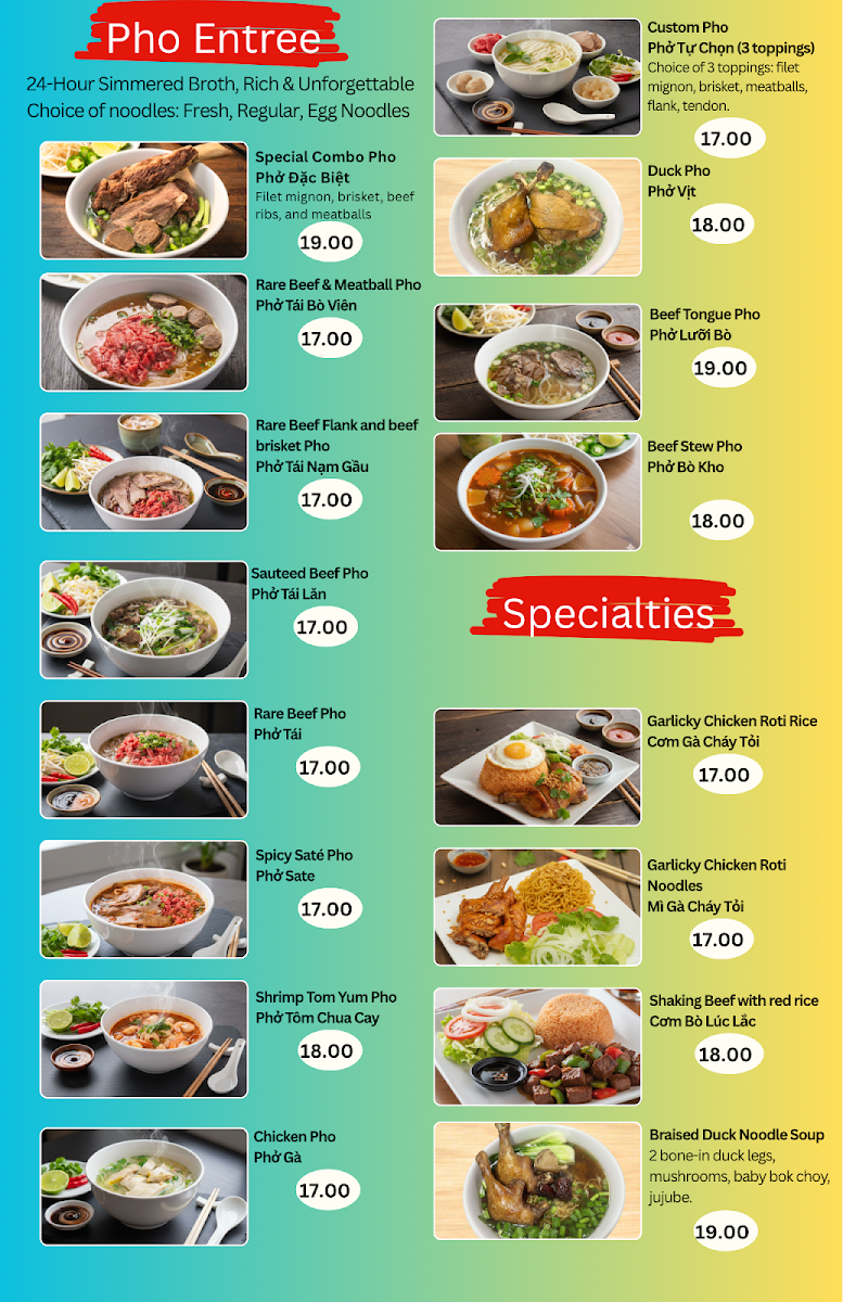 Pho Garlic Menu 1