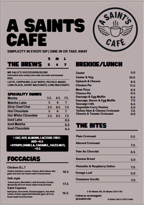 St.Acai Cafe Menu 1