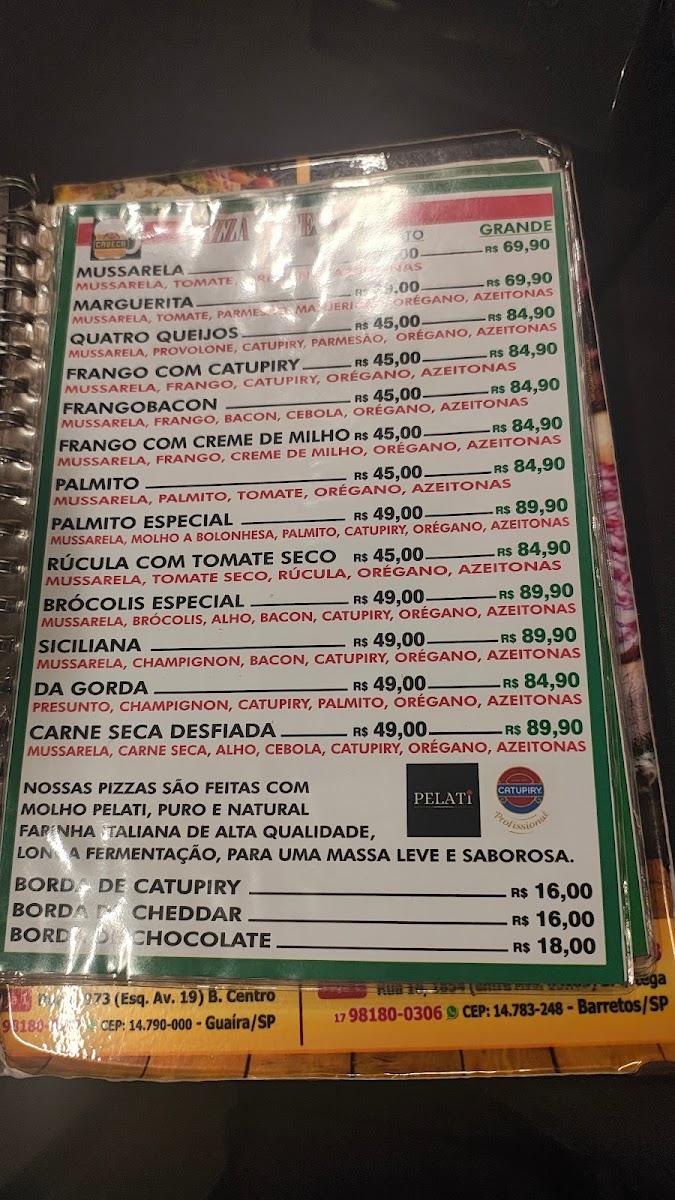 Bar do Cabeça Choperia e Pizzaria Menu 1