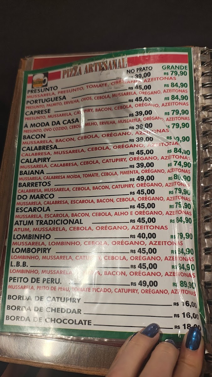 Bar do Cabeça Choperia e Pizzaria Menu 2