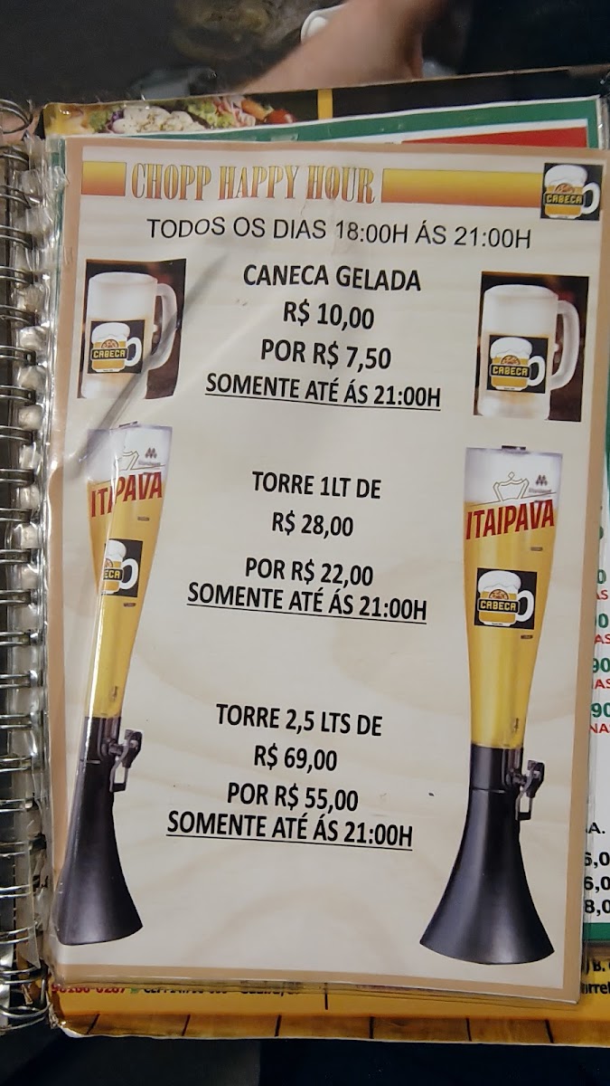 Bar do Cabeça Choperia e Pizzaria Menu 5