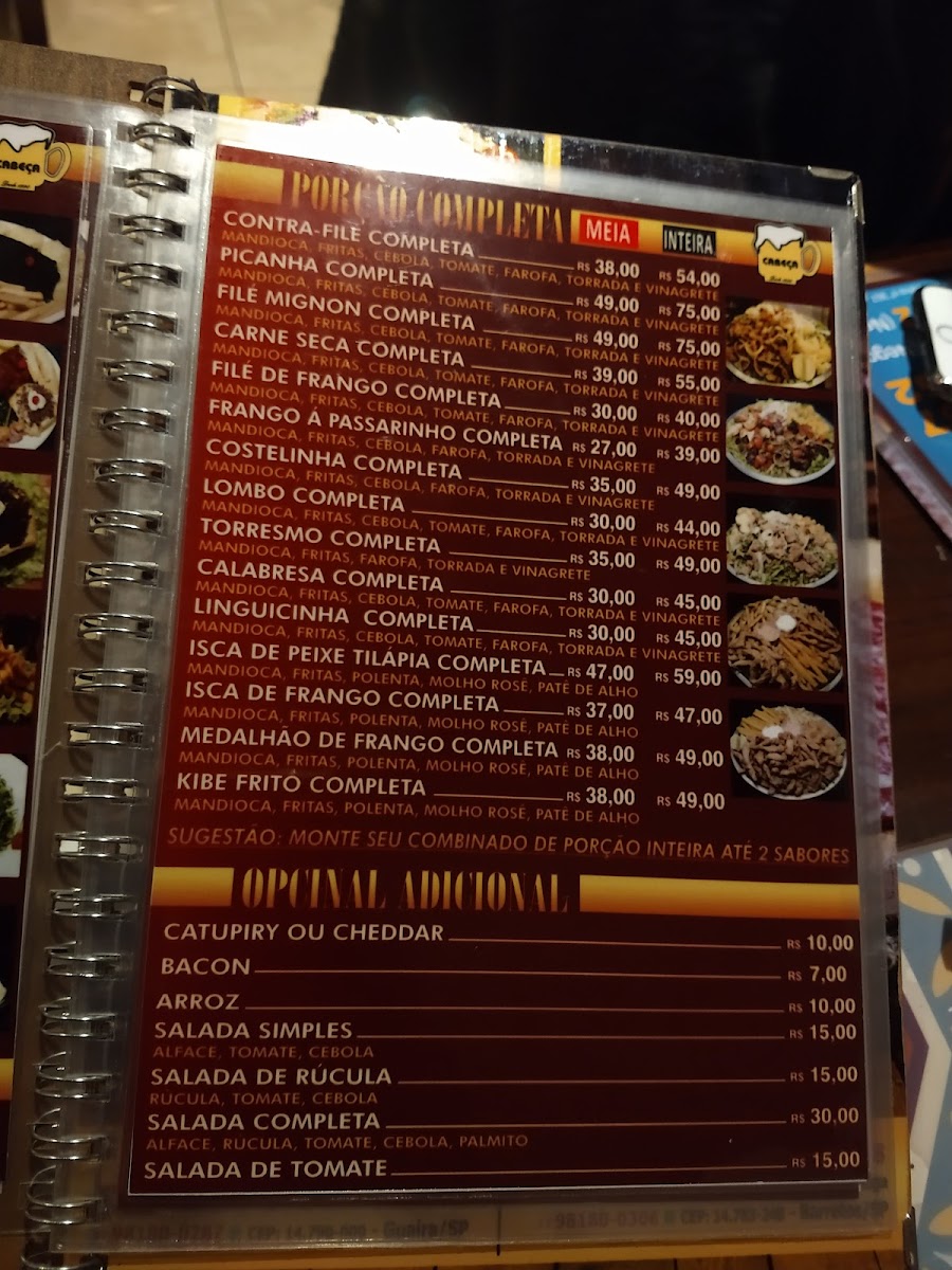 Bar do Cabeça Choperia e Pizzaria Menu 9
