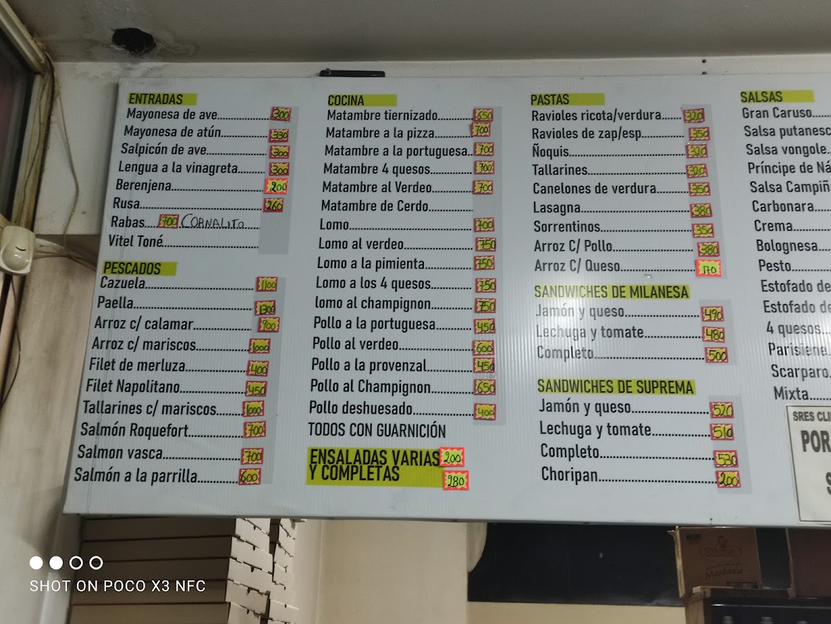 FINCA Las Marias Menu 3