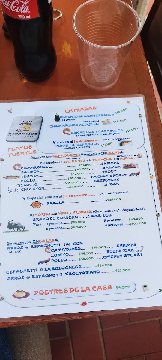 Los Tres Caracoles Restaurante Menu 5