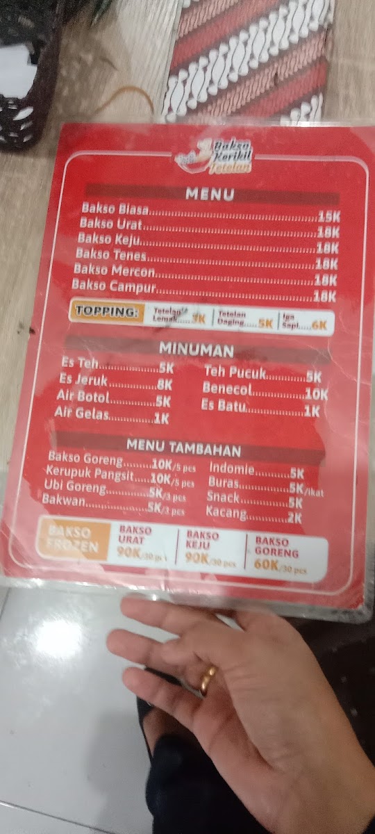 Bakso Kerikil Tetelan Outlet Mappaodang Menu 1
