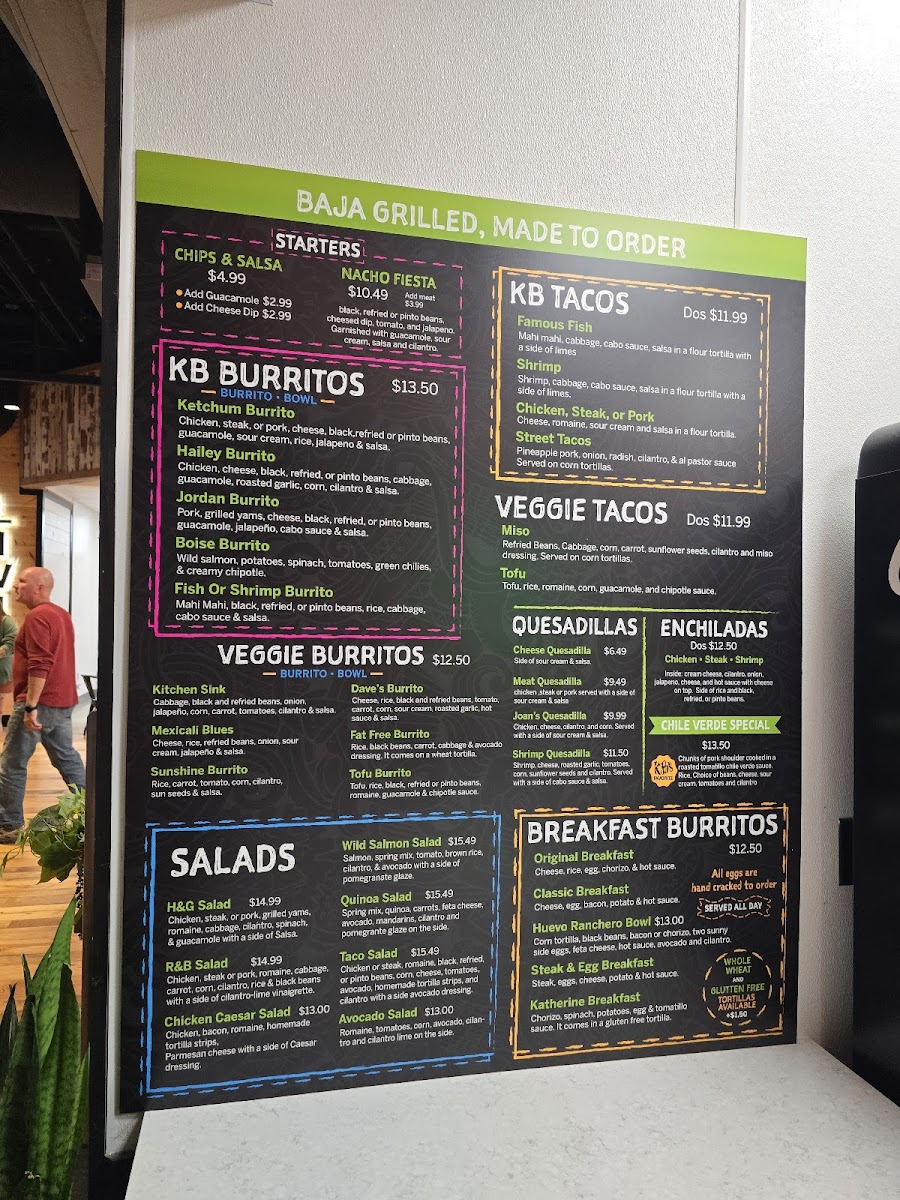 KB's Burritos - Warehouse Food Hall Menu 1