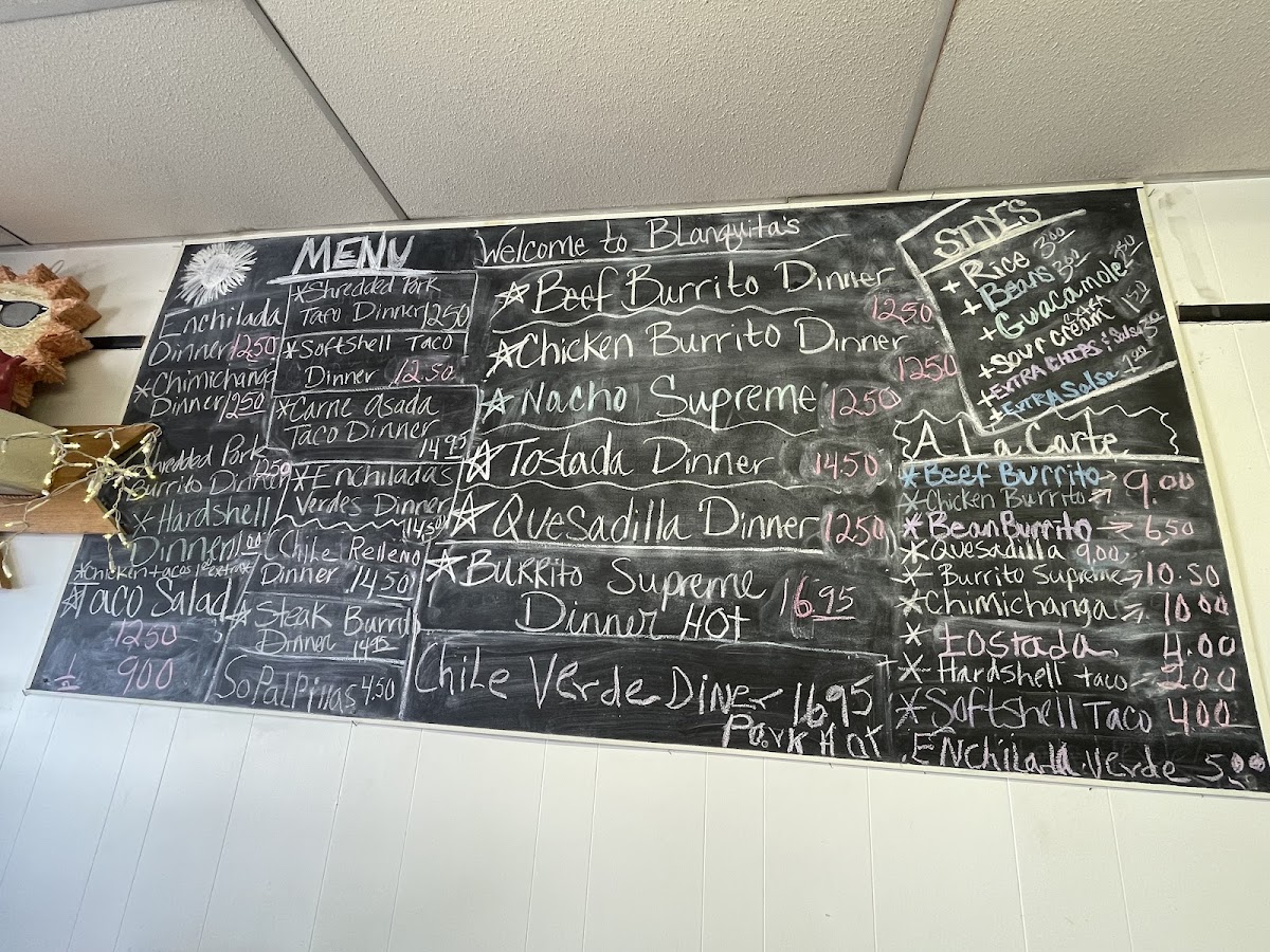 Blanquita's Menu 1