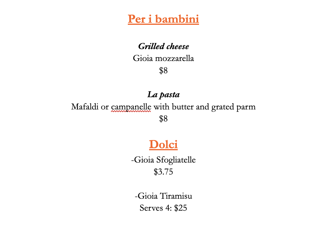 ACK Gioia Menu 7