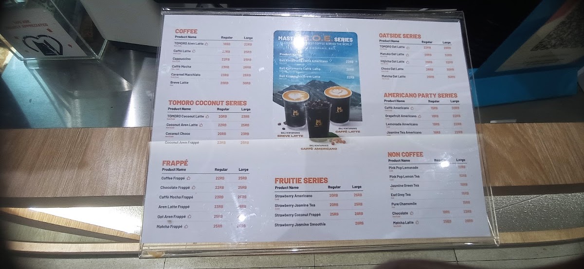 TOMORO COFFEE - Jl. Kesehatan Raya Menu 7