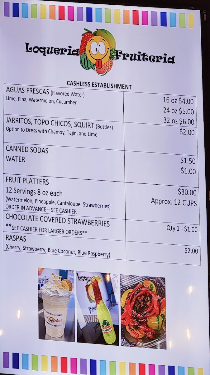 Loqueria Fruteria Menu 1