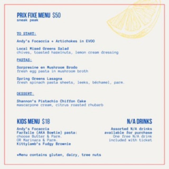 Coveside Coffee Menu 1
