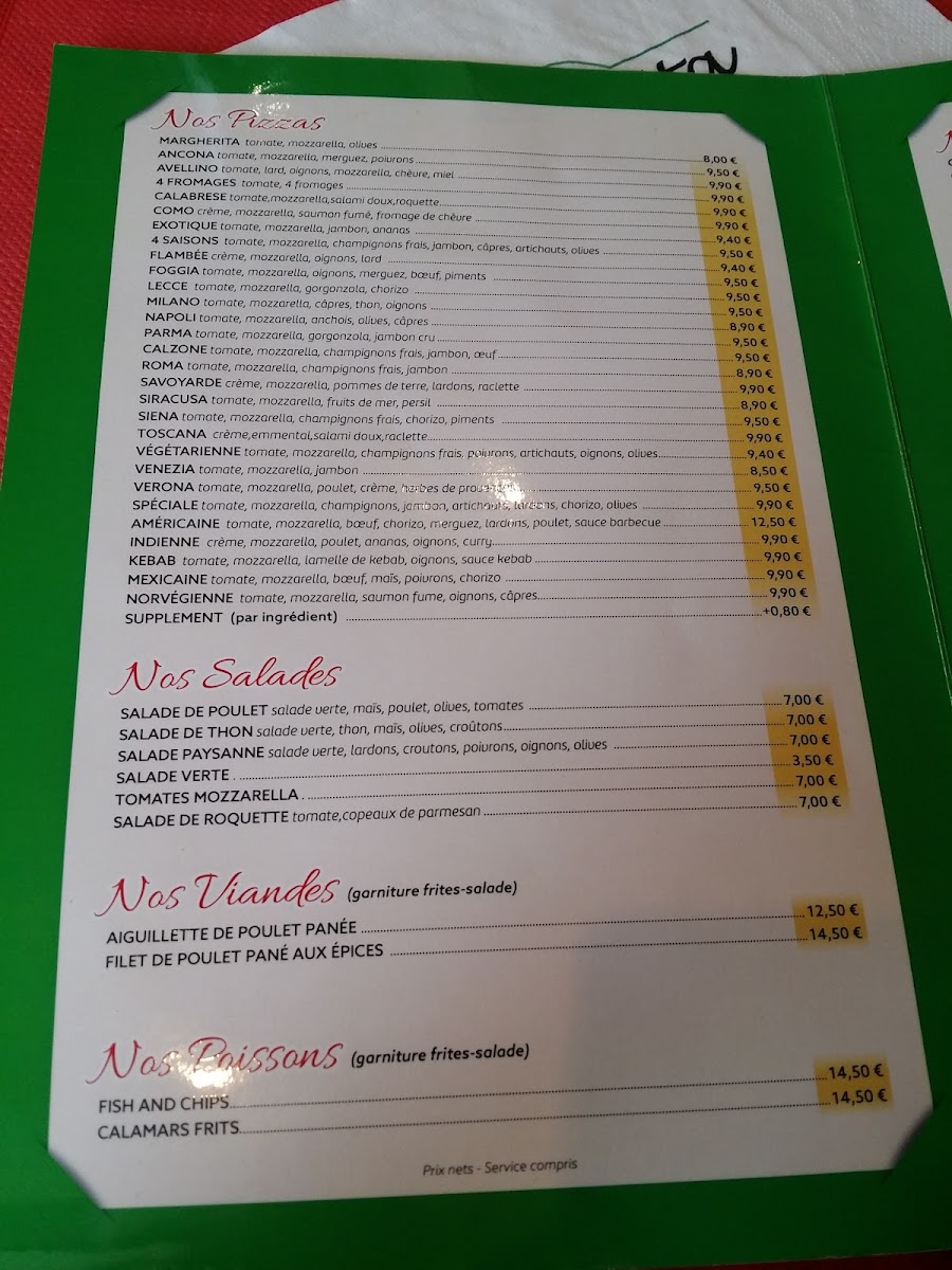 DOLCE VITA Menu 2