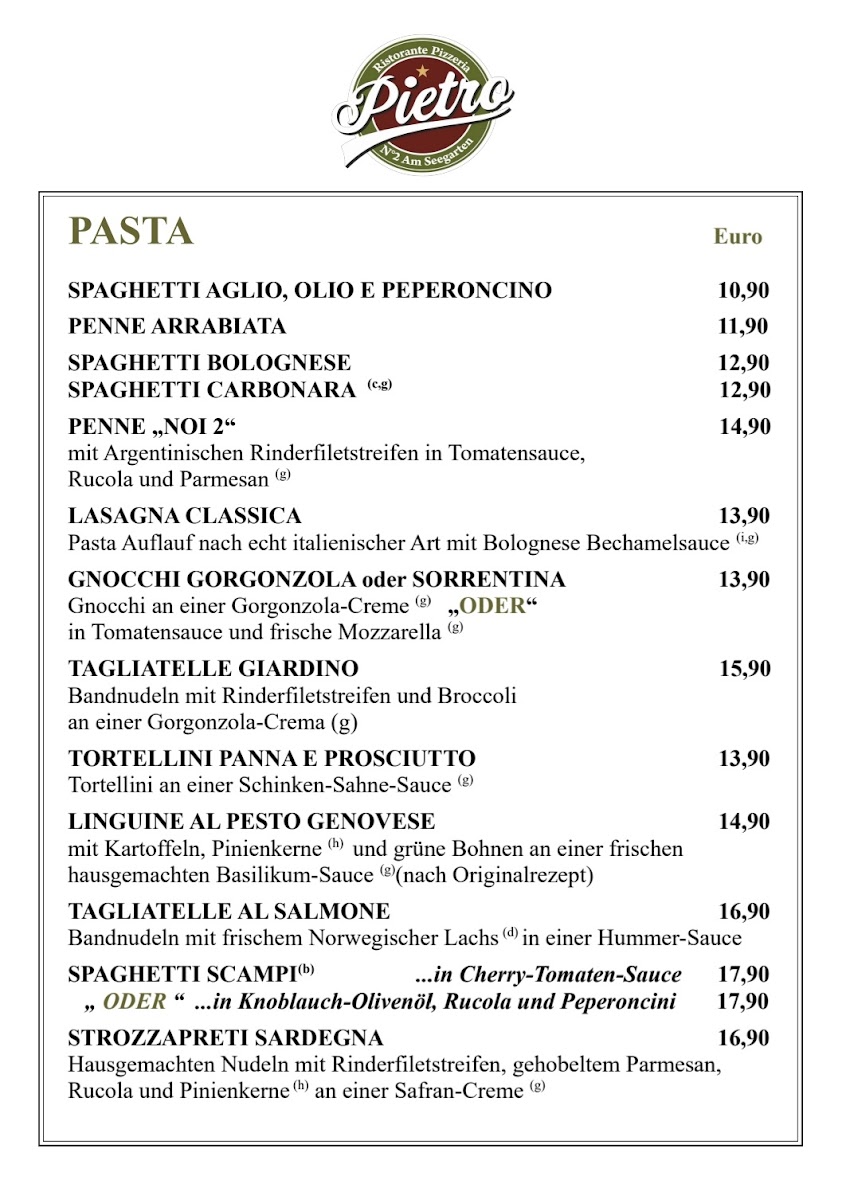 Ristorante Pizzeria N°2 Pietro Am Seegarten Menu 4