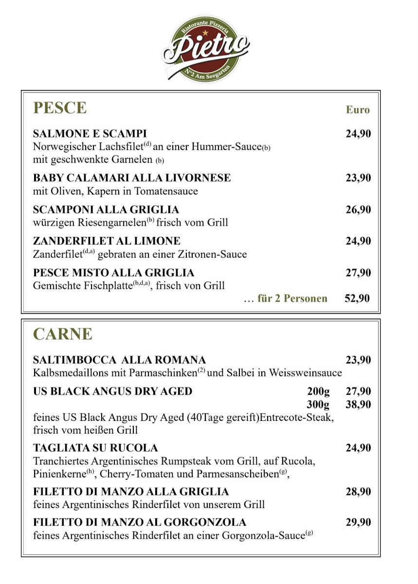 Ristorante Pizzeria N°2 Pietro Am Seegarten Menu 8