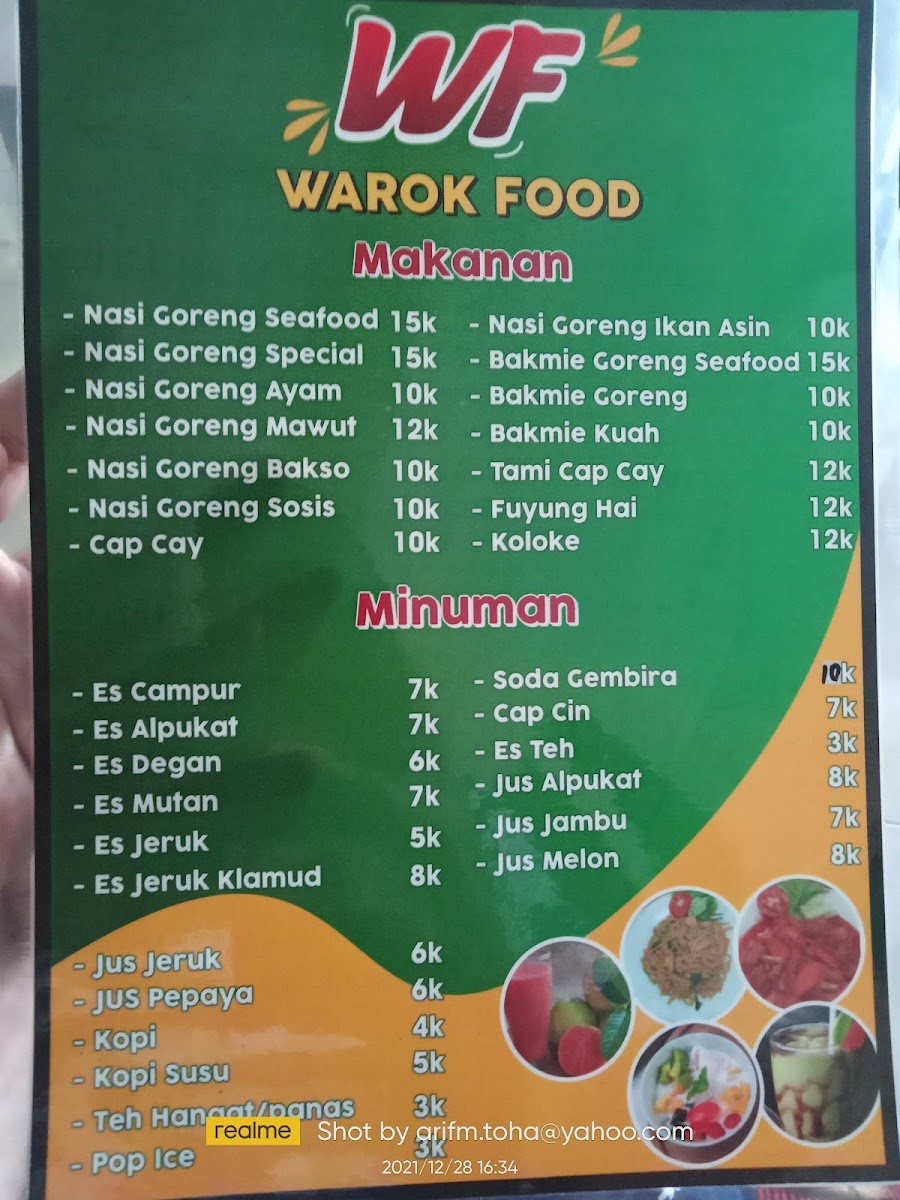 WF Warok Food Menu 1