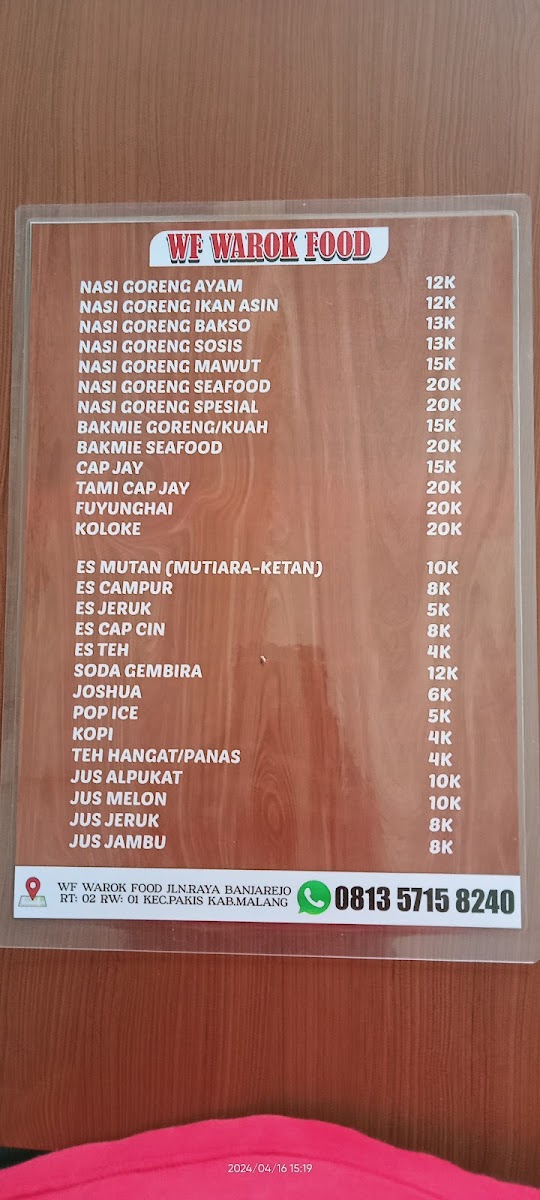 WF Warok Food Menu 2