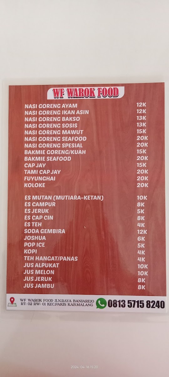 WF Warok Food Menu 3