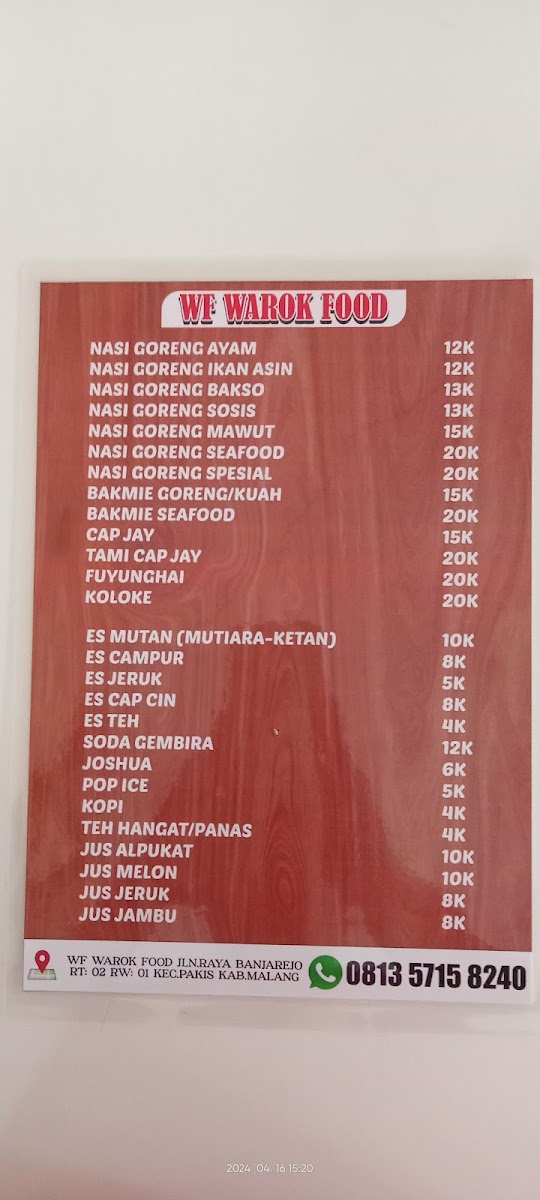 WF Warok Food Menu 5
