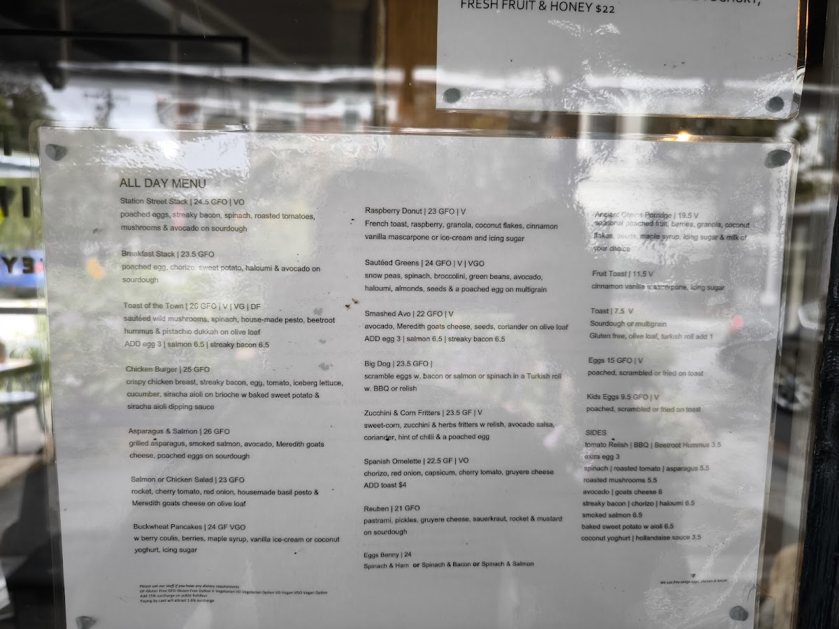 Station Street Trading Co. Menu 5