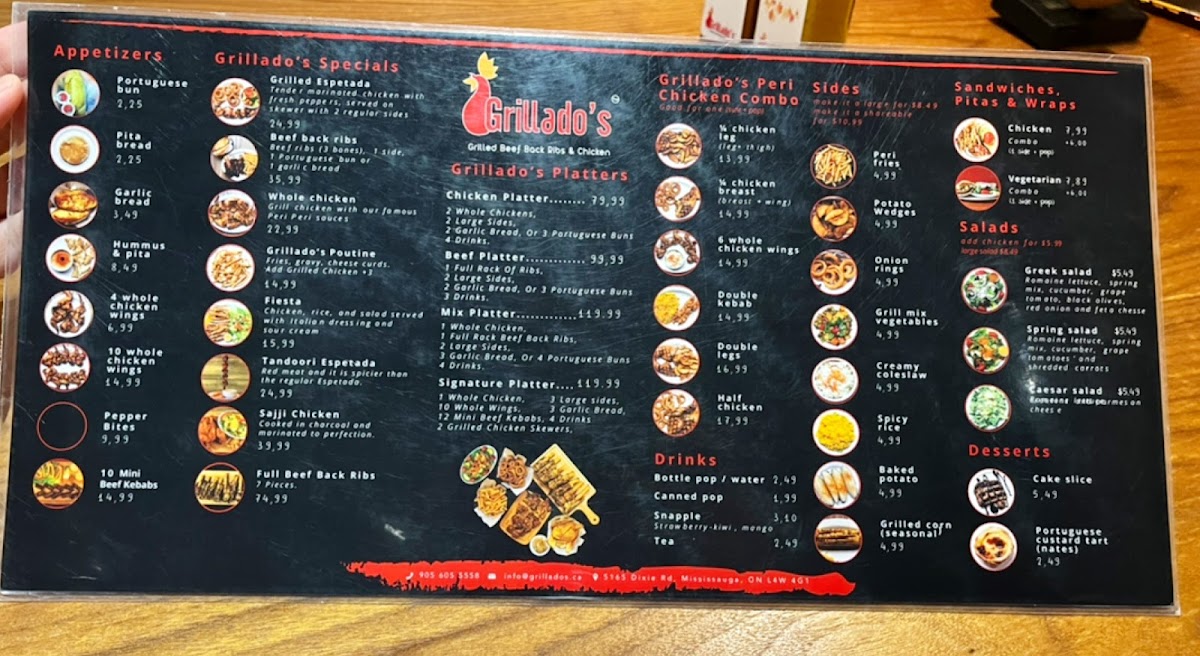 Grillados Grilled Beef Back Ribs & Chicken Menu 10
