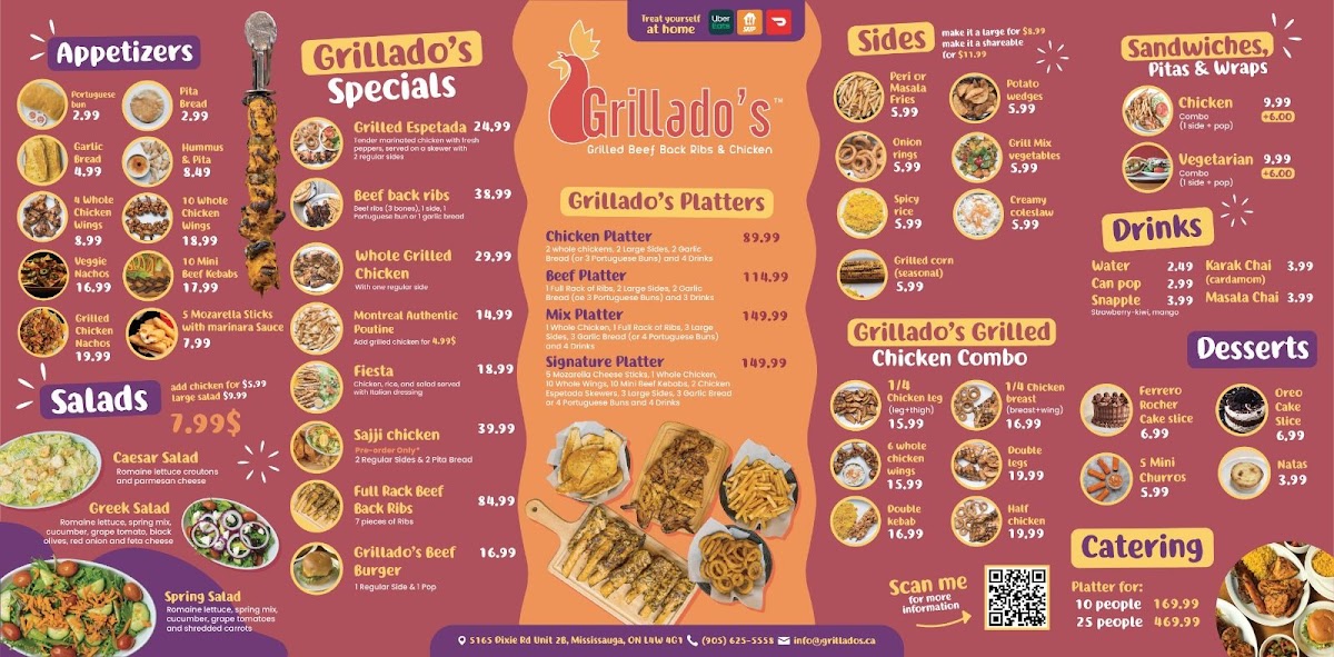 Grillados Grilled Beef Back Ribs & Chicken Menu 2