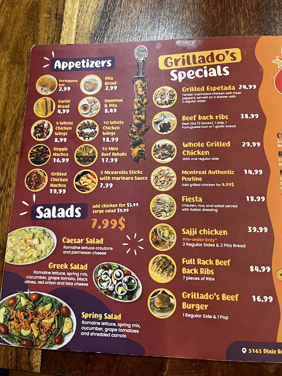Grillados Grilled Beef Back Ribs & Chicken Menu 8