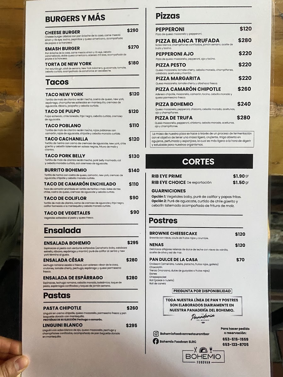 BOHEMIO FOOD VAN Menu 6