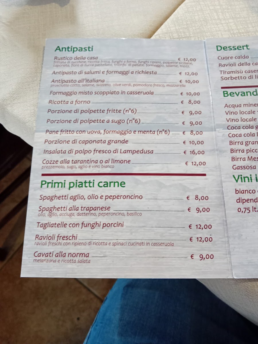Casale Firriato Menu 2