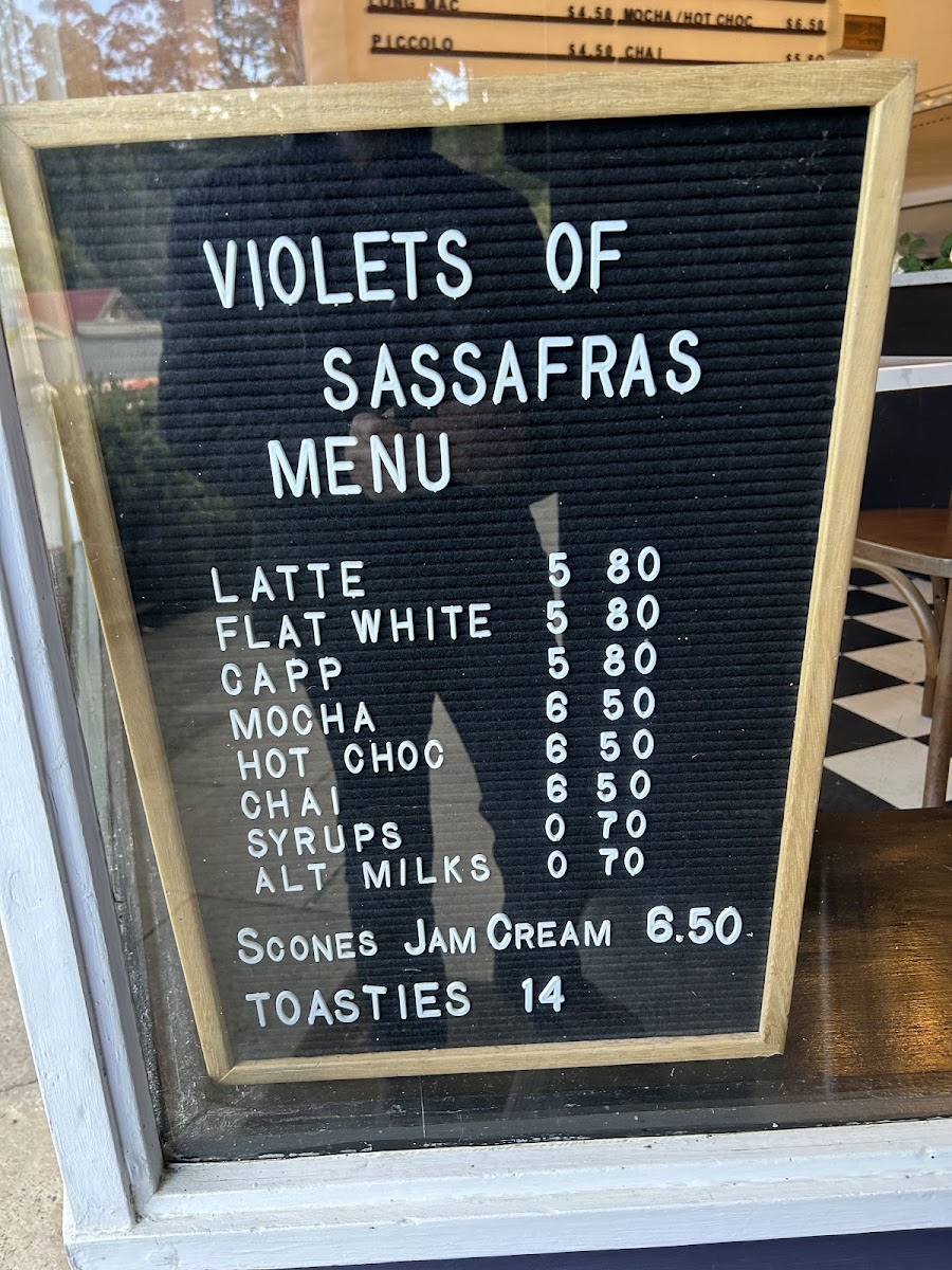 Violet's of Sassafras Menu 3