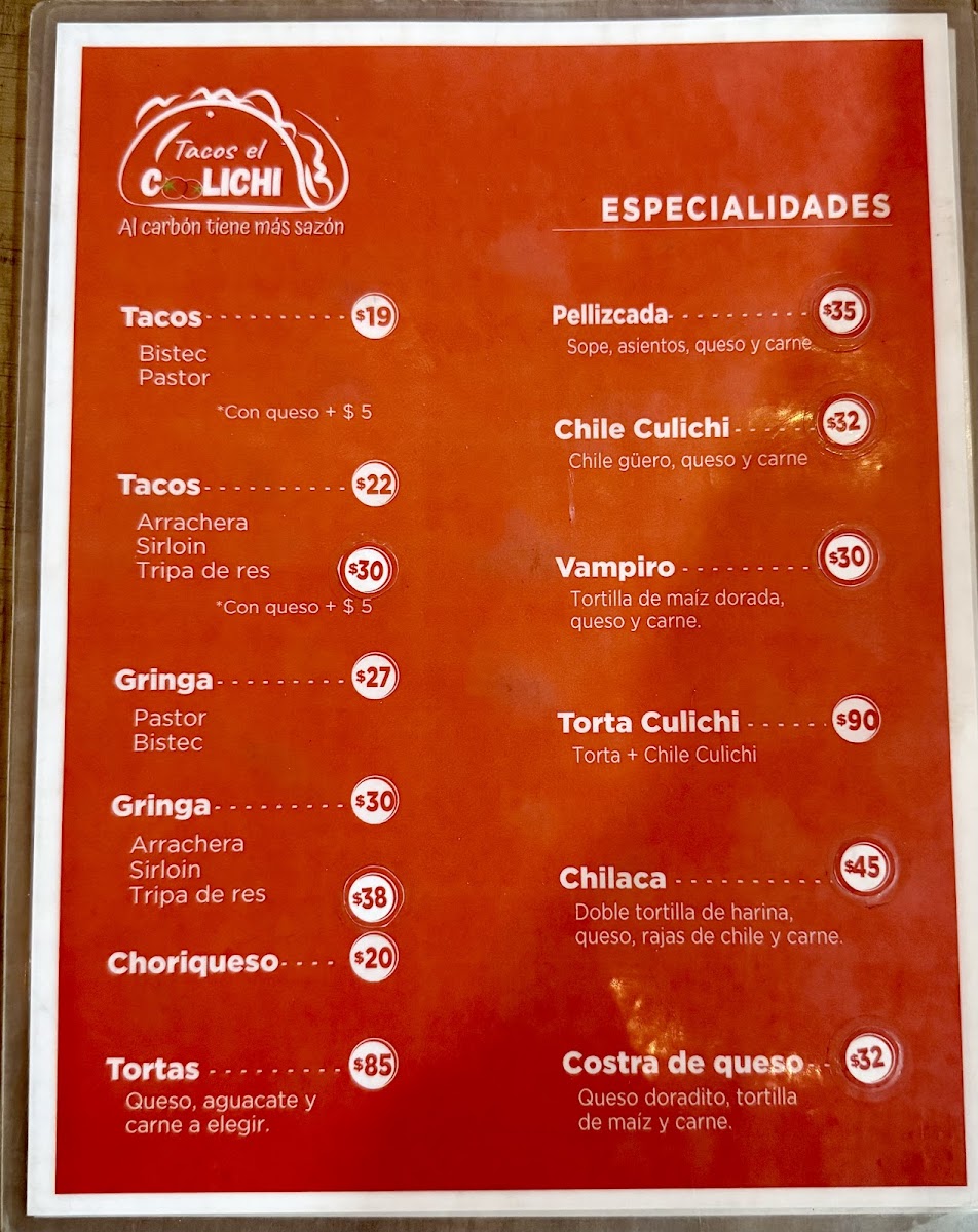 Tacos El Coolichi Menu 1