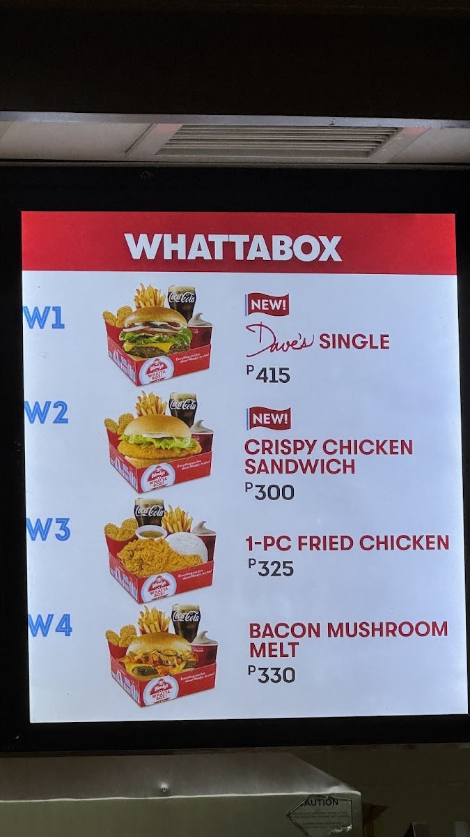 Wendy's Menu 1