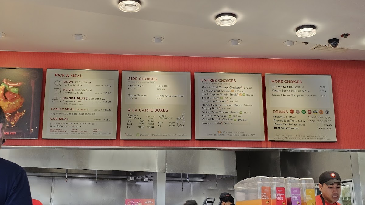 Panda Express Menu 1