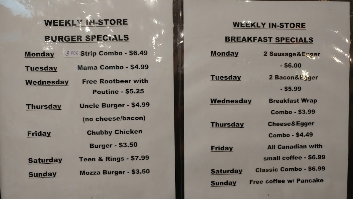A&W Canada Menu 2