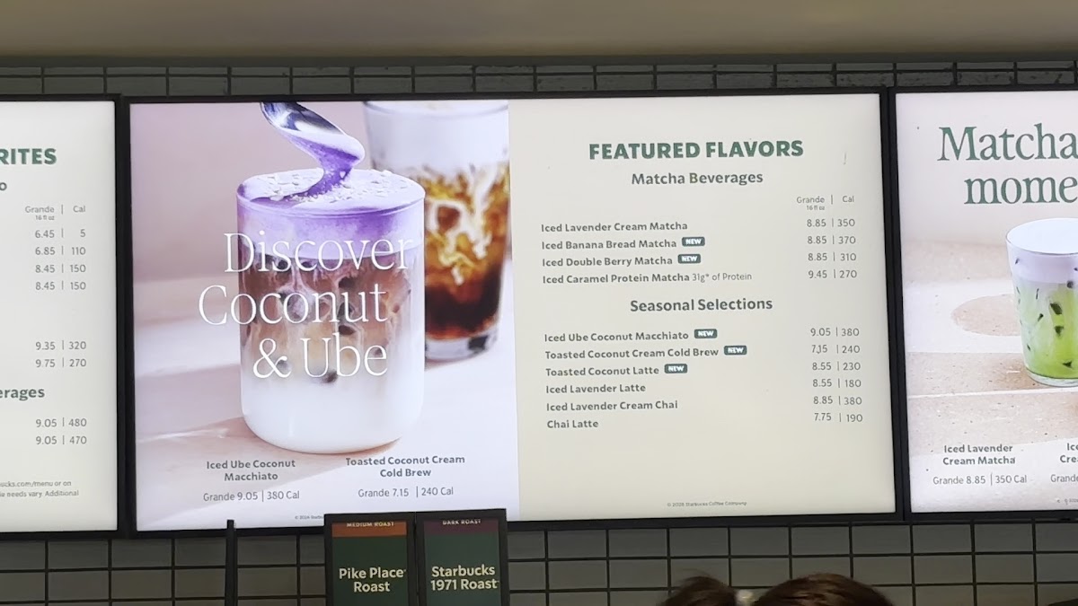 Starbucks Coffee Company Menu 1