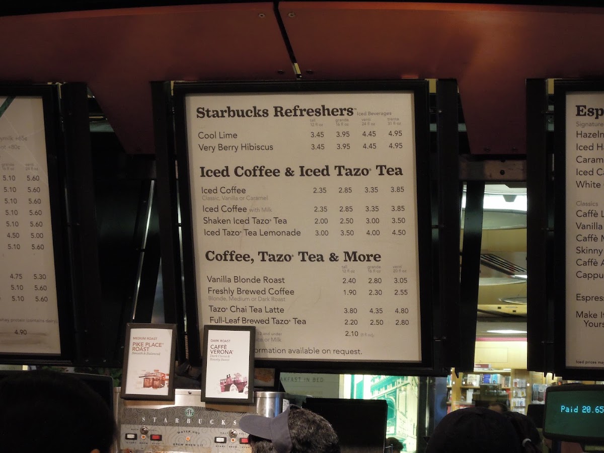 Starbucks Coffee Company Menu 5