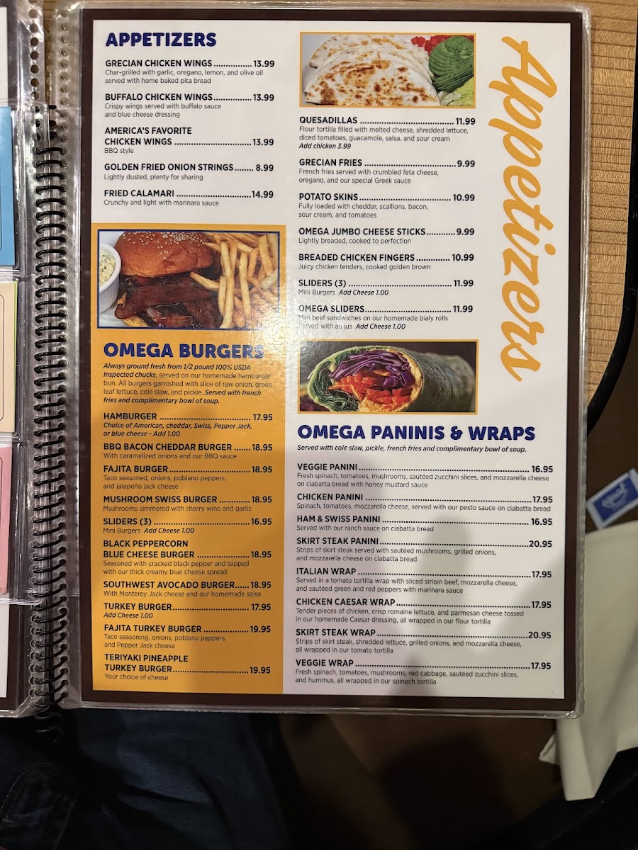 Omega Restaurant & Bakery Menu 2
