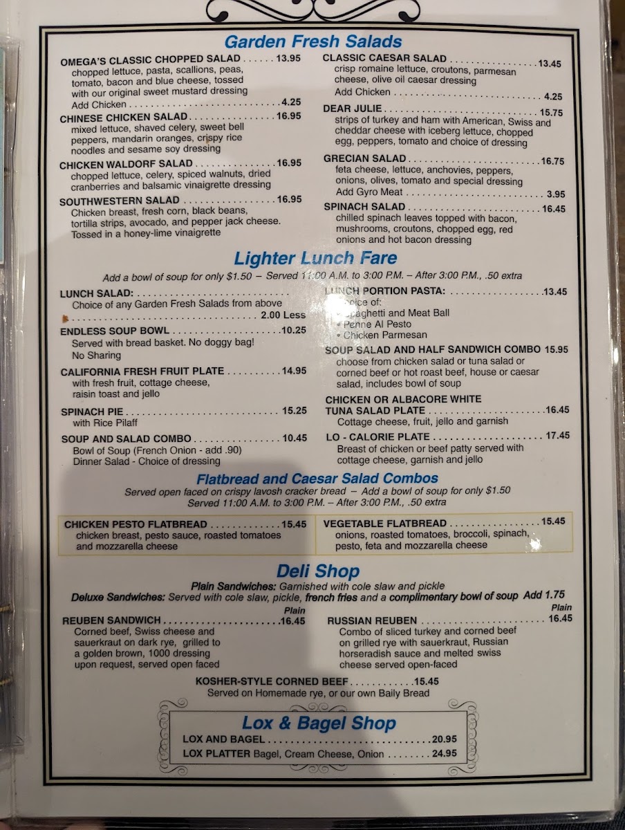 Omega Restaurant & Bakery Menu 6