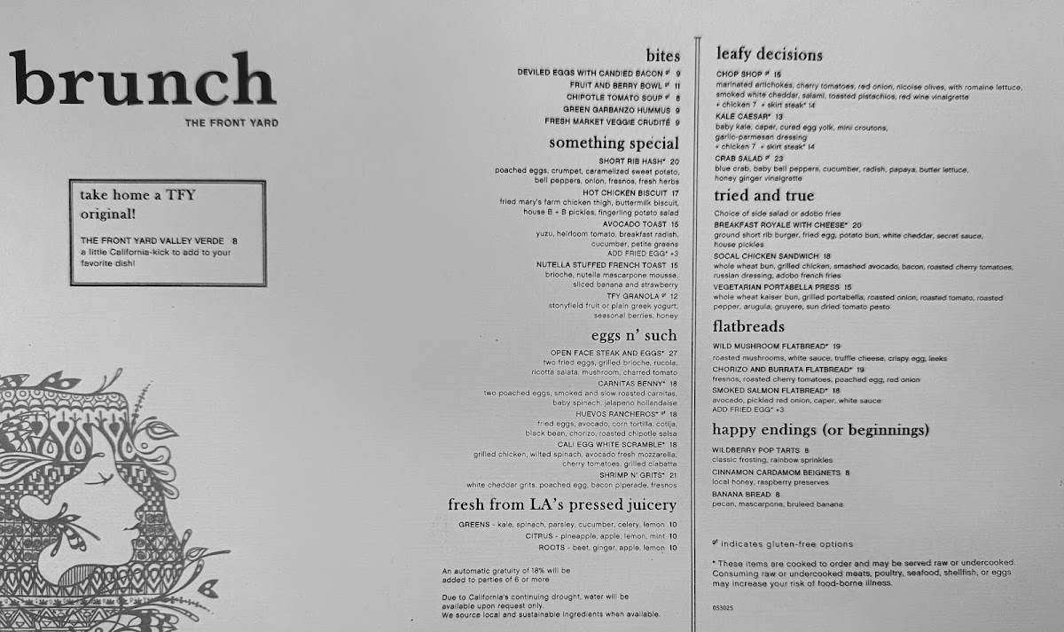 The Front Yard Menu 5